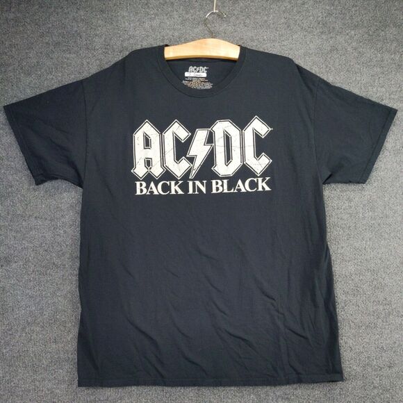 AC/DC Back In Black T Shirt Size XL Black Big Graphic Logo Short Sleeve - Picture 6 of 13
